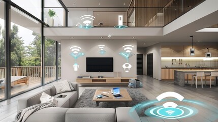 Media technologies for business. Mixed media. AI generated illustration