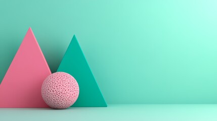 Floating Geometric Shapes 3D illustrations, Generative AI illustration