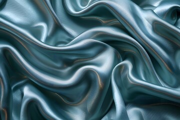 Fototapeta premium Luxurious Blue Silk Fabric with Iridescent Sheen - Perfect for Fashion, Decor, Design Concepts