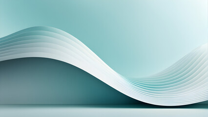 Fototapeta premium A minimalist 3D rendering featuring a subtle wave pattern with smooth gradients and gentle lighting, creating a calm and refined background perfect for PPT cover pages.