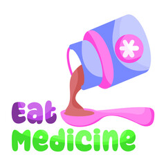 Perfect design sticker of syrup bottle