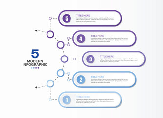 Blue tone circle infographic with 5 steps, process or options.