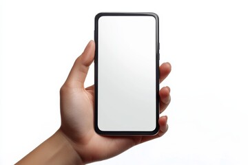 Blank Smartphone Mockup on Hand created with Generative AI