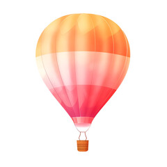 Naklejka premium Colorful Watercolor Gradient Hot Air Balloon Floating Peacefully in the Serene Sky on White Background