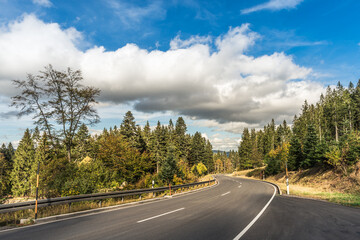 Feldberg pass road in autumn, Black Forest, Baden-Wuerttemberg, Germany