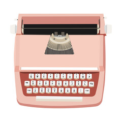 PNG retro pink typewriter,