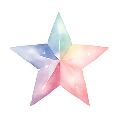 Pastel Star with Soft Gradient Hues on White Background