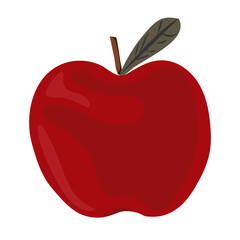Red apple png, aesthetic illustration, transparent background