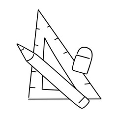 Mathematics stationery png, minimal line art illustration, transparent background