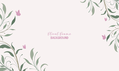 Elegant Vector background with flowers and leaves for banners, cards, flyers, social media wallpapers, wedding invitation