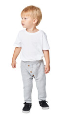 Png kid's tee with sweat pants mockup fullbody