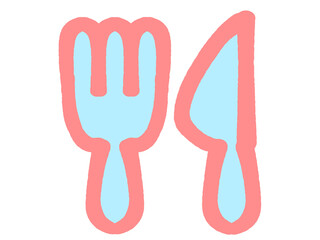 落書き風カトラリーのイラスト素材