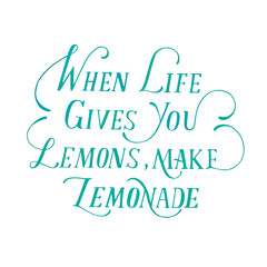 When life gives you lemon make lemonade png calligraphy sticker