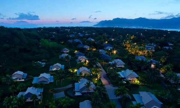 Aerial Tapestry: Vilagge Loa Ridge Illuminated