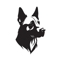 Animal Head silhouette vector style with white background