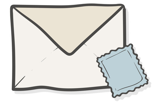 recommend clip art: Envelope and stamp doodle template transparent png