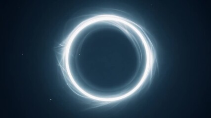 Bright white ring of energy glows against a dark background, creating a sense of mystery and power. The ethereal glow suggests a cosmic event or a powerful force at work