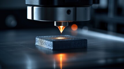 High-Precision 3D Printing Process with Laser Technology in Modern Industrial Manufacturing Facility