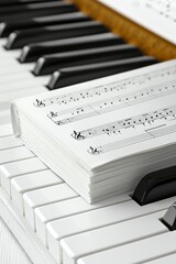 Fototapeta premium Piano Keys and Sheet Music
