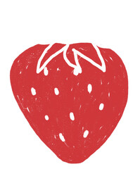 Strawberry PNG fruit doodle sticker