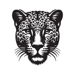 Animal Head silhouette vector style with white background