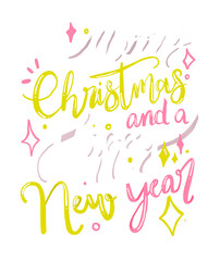 Cute Christmas png sticker, greeting typography, festive design