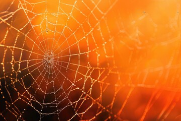 spider net orange background