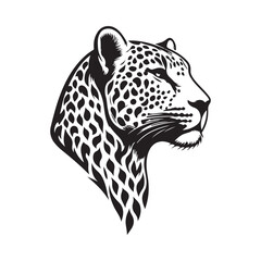 Animal Head silhouette vector style with white background