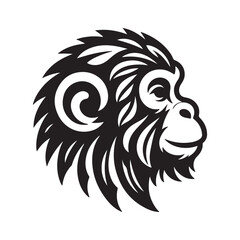 Animal Head silhouette vector style with white background