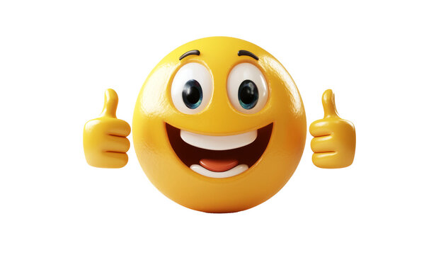 Naklejki 3d yellow emoji with thumbs up