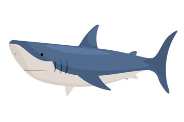 Blue shark png sticker, cute illustration, transparent background