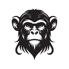 Animal Head silhouette vector style with white background