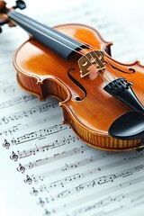 Fototapeta premium Violin on Sheet Music