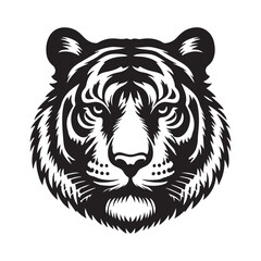 Animal Head silhouette vector style with white background