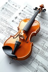 Naklejka premium Violin and Sheet Music