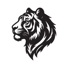 Animal Head silhouette vector style with white background