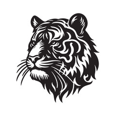 Animal Head silhouette vector style with white background