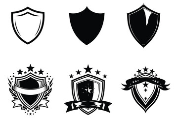 Sheild silhouette vector.