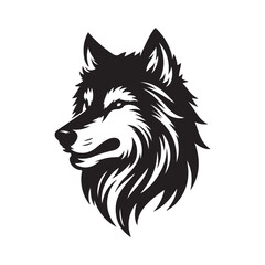 Animal Head silhouette vector style with white background