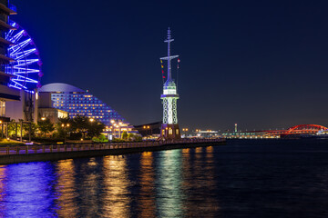 神戸港ハーバーランドの夜景　神戸市中央区にて