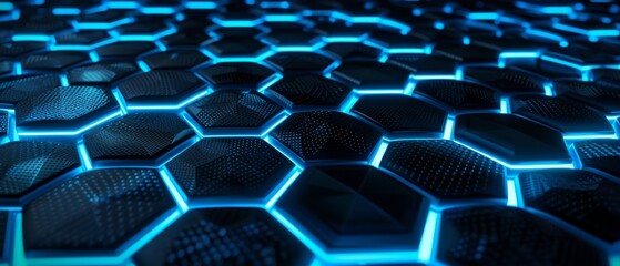 Obraz premium black carbon hexagon pattern