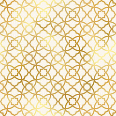 Arabic style gradient seamless pattern. Vector gold oriental ornament on white background. Oriental traditional texture for backgrounds, wallpapers, textile patterns, decoration