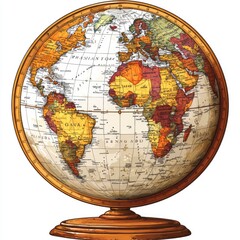 Vintage Globe Illustration of the World