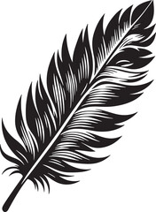 Fototapeta premium Feather of Bird Silhouette Vector Illustration