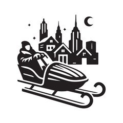 Naklejka premium sled vector art silhouette.