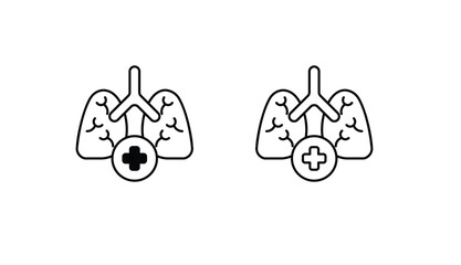 Pulmonology icon design with white background stock illustration