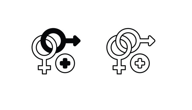 Sexual Health icon design with white background stock illustration