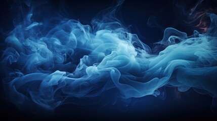 Obraz premium Mesmerizing swirl of translucent blue smoke or steam gracefully dances across a dark gray background. Soft, ethereal plumes create an abstract and fluid pattern