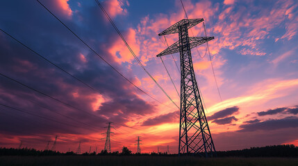 Naklejka premium Industrie Vernetzung von erneuerbaren Energien und regenerativen Energiequellen Netzwerk aus Solar Wind Wasser Ökosystem Generative AI
