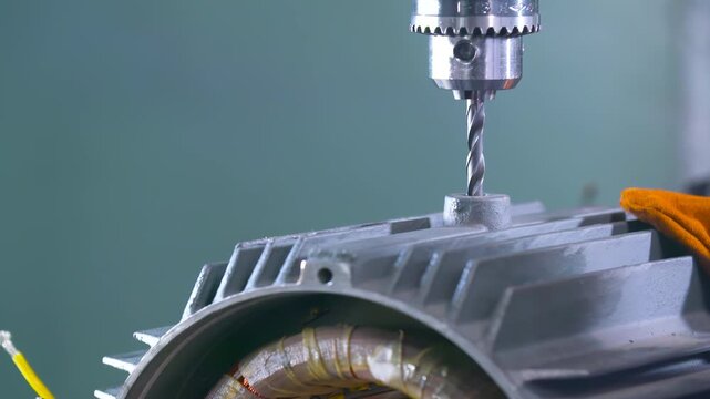 Automated motors assembly production line industrial factory manufacture locomotive room in technology company - electric drive for mechanisms stators of Semi-automated manual production